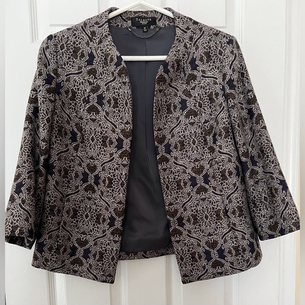 TALBOTS GORGEOUS OPEN FRONT BLAZER/JACKET~NWOT-Fully Lined - Petite 8